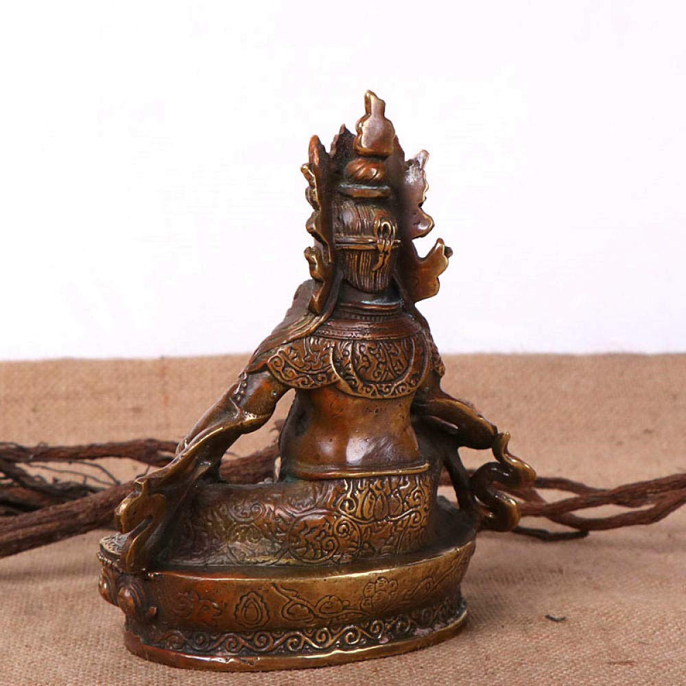 Estatua de Buda de latón Escultura Metal Sala de Estudio Decoración Artesanía Regalo-A_12 * 7 * 14 CM