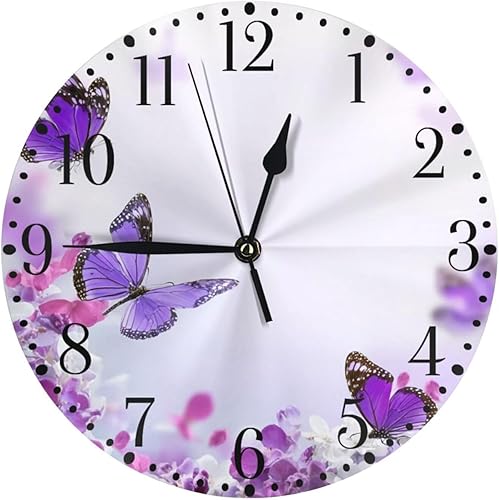 Vista 4 de KiuLoam Reloj de pared redondo de elefante africano, silencioso, sin tictac, funciona con pilas, fácil de leer para estudiantes, oficina, escuela