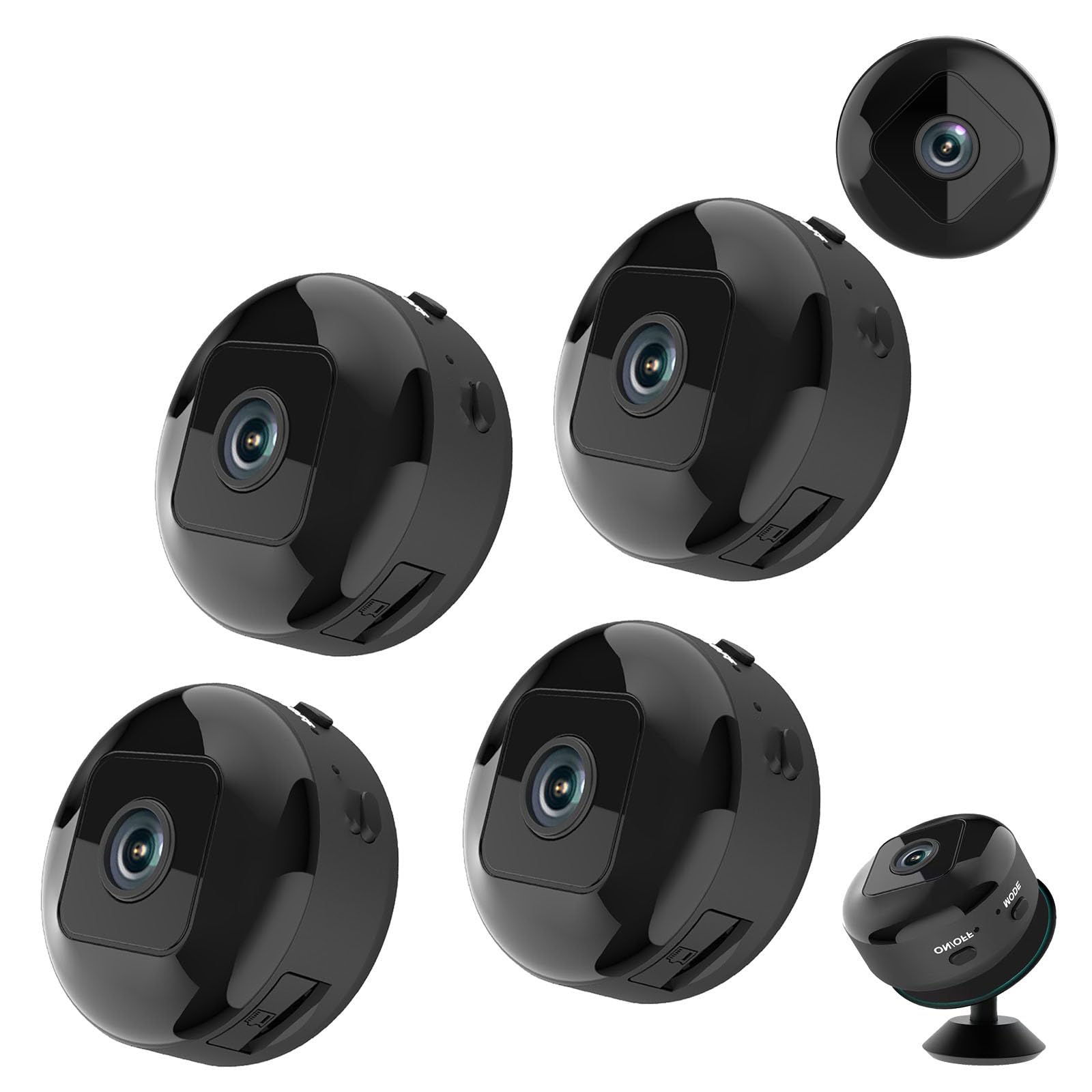 Hidden Camera HD Night Vision, Security Mini Camera WiFi Camera, Magnetic Mini Security Camera, 1080p HD Minicamera Wireless with Night Vision for Outdoor/Indoor (4PCS)