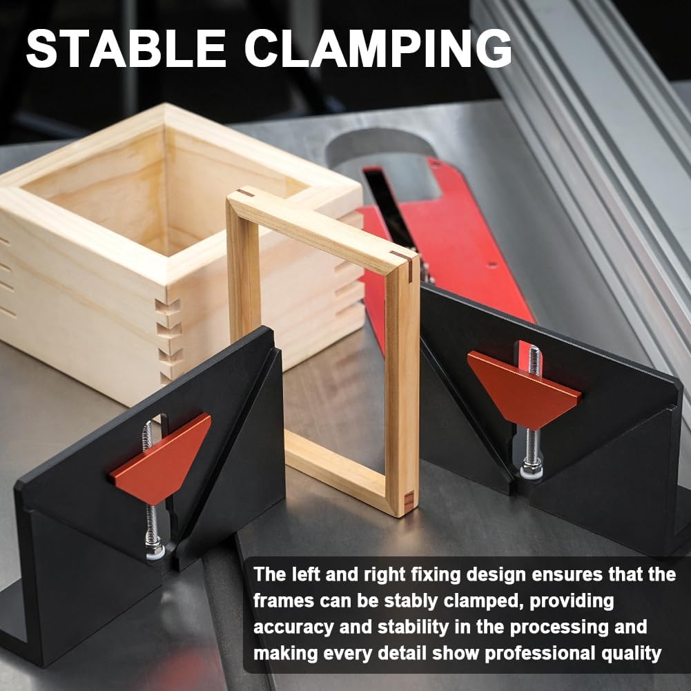 Right Angle Spline Jig Aluminum Alloy Picture Frames Der Dovetailing Slotting Dovetail Mortise Sawtable Trimmer Flip-Fit Woodworking