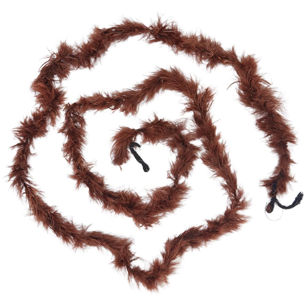 GORGECRAFT 1.8m*45mm Fluffy Marabou Feather Boas Turkey Feather Trim Coconut Brown Chandelle Women Ladies Costume Dress Up Accessory for Clothes Crafts Dancing Wedding Party Christmas Tree Decoration