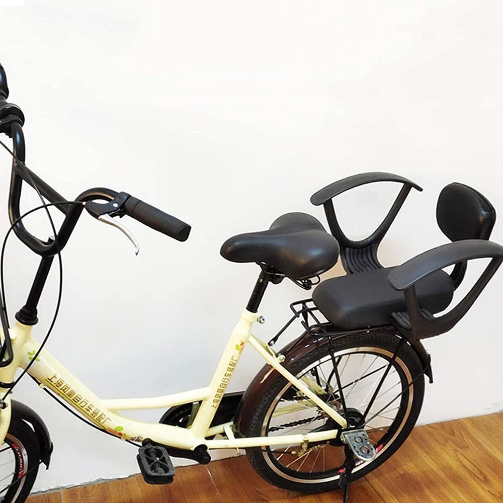 Siege Velo Enfant Arriere Réglables avec Accoudoirs Et Pédales de Ceinture de Sécurité Rembourrés Siège Arrière de Vélo de Sécurité pour Bébé Adapté Au Vélo VTT