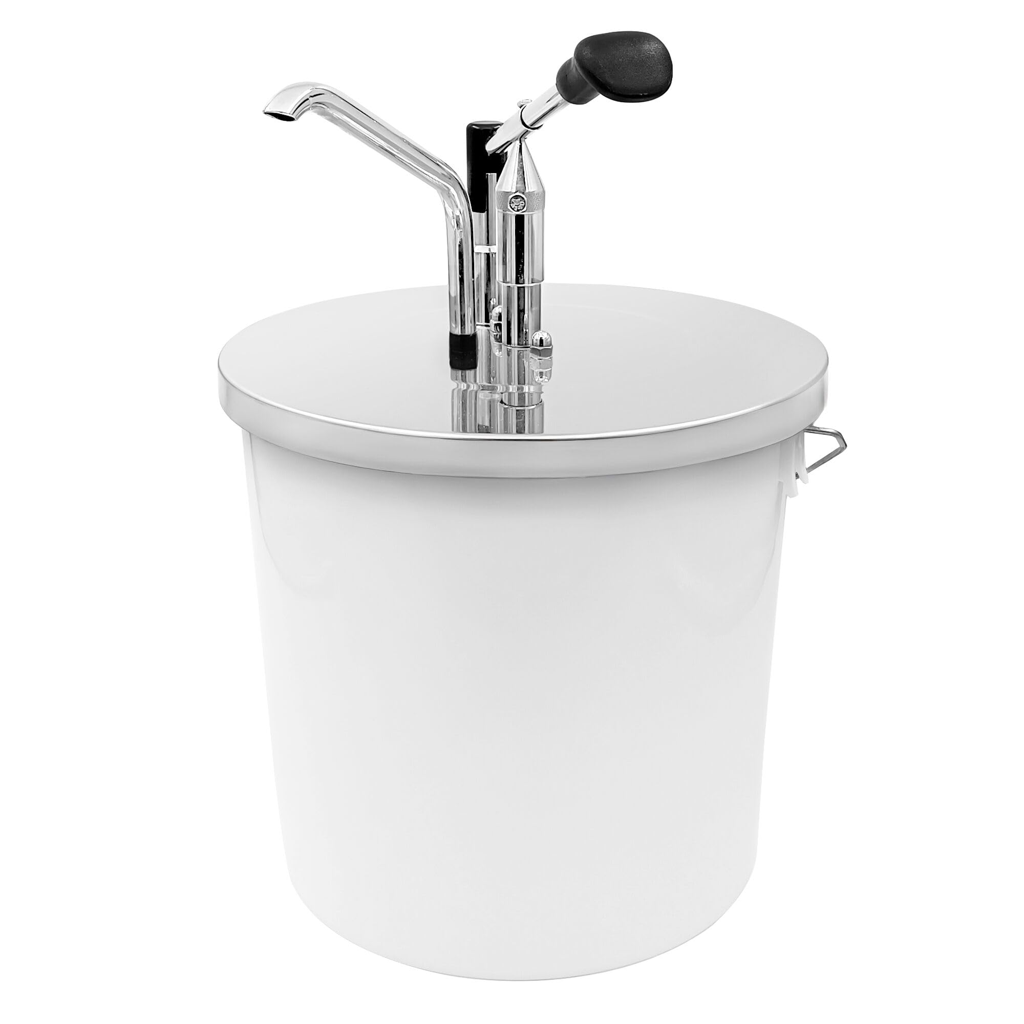 GGM Gastro Saucenspender für 10 L Eimer | Präzise Dosierung, robuste Edelstahlkonstruktion, einfache manuelle Reinigung, platzsparendes Design, für Dauereinsatz