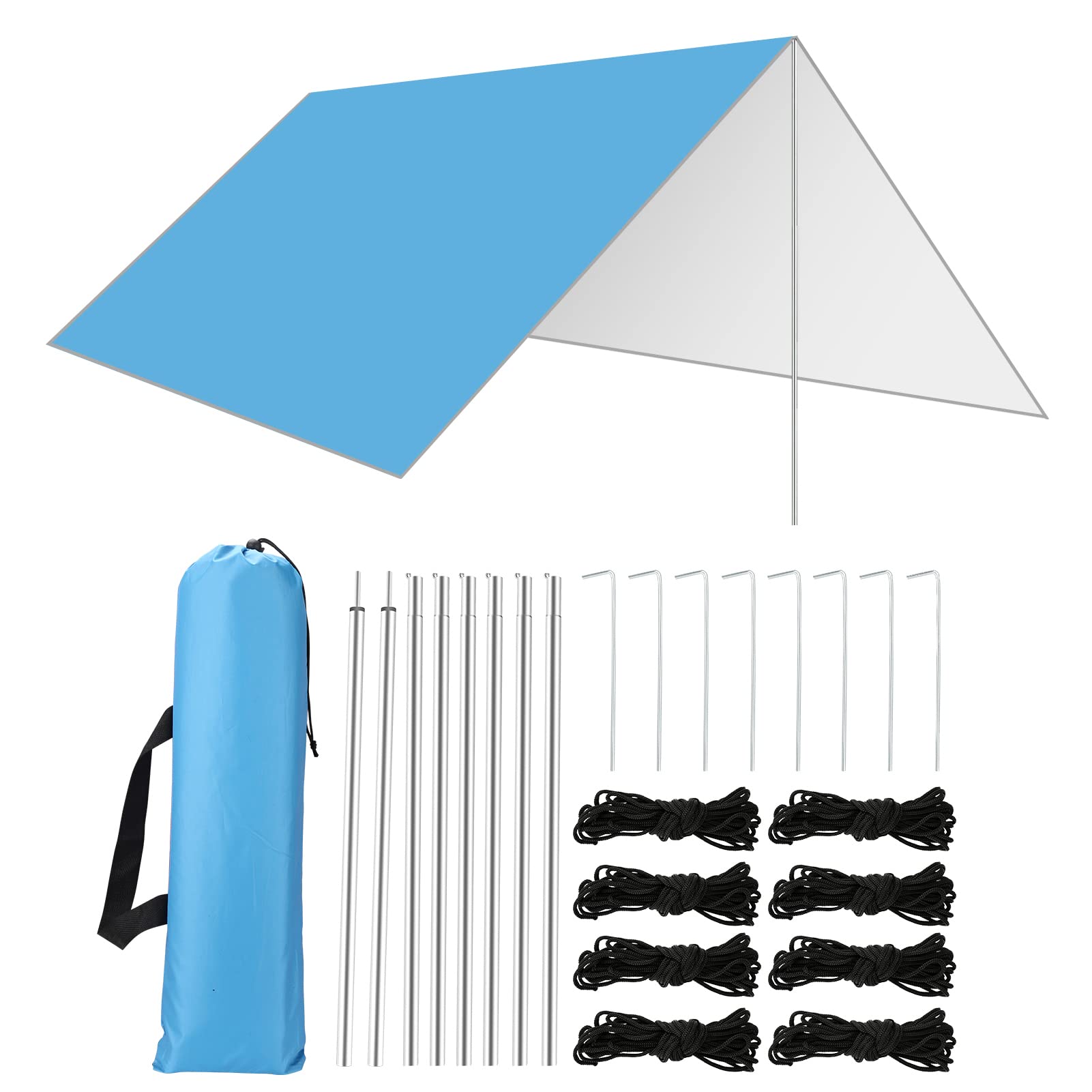 Aceshop 3M x 3M Hammock Rain Fly Tent Tarp Waterproof Windproof Snowproof Camping Tarp Camping Shelter Portable Anti-UV Sun Shelter Basha Sunshade Tarpaulin Mat for Snow Beach Camping Outdoor Travel โ image 1
