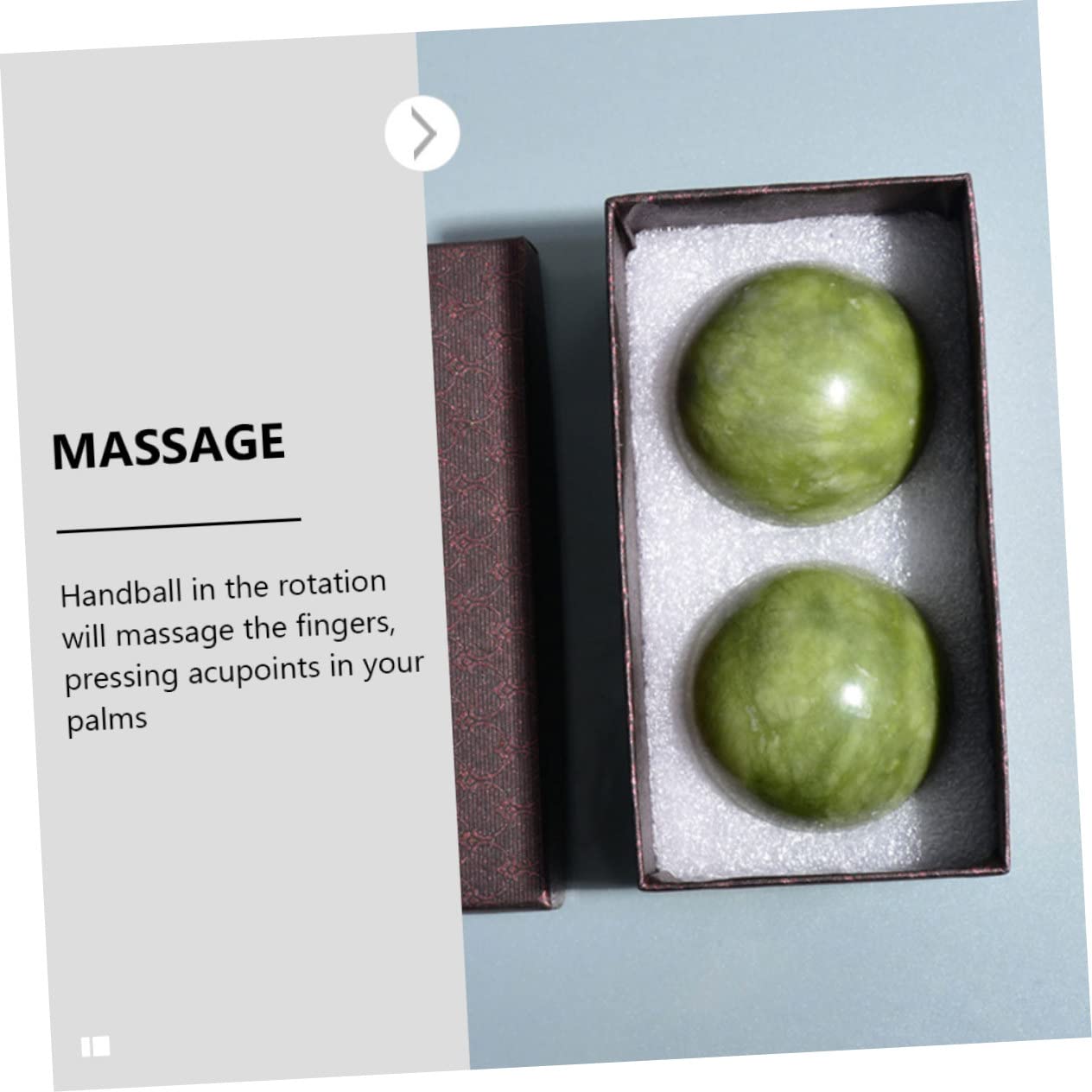 Handmassagebälle Tragbar Grüne Jade 2 Stück mit Glatter Oberfläche und Muskelentspannung für Gesundheitsübungen und Selbstmassage zu Hause