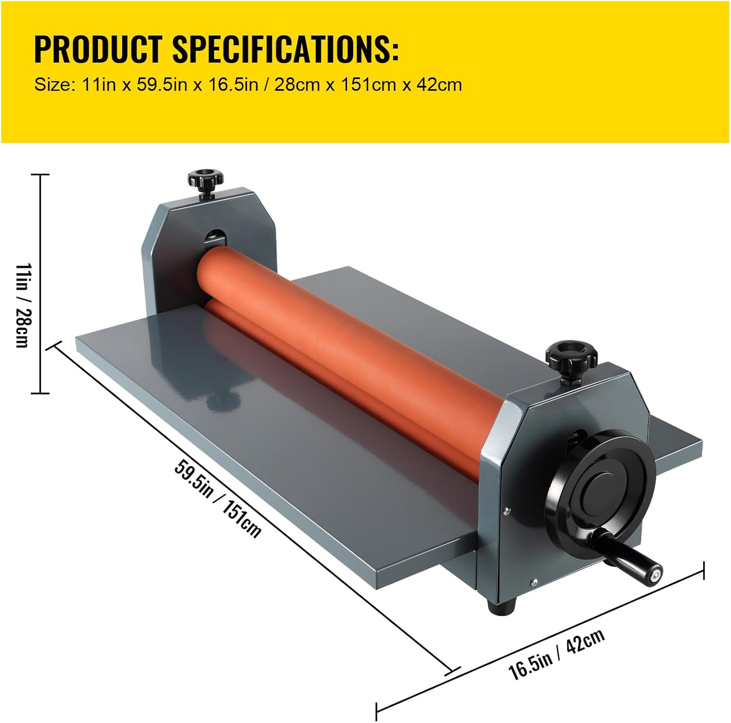 Happybuy 51 Inch Cold Laminator - Manual Vinyl Photo Film. Hand Crank Pressure. 10mm Laminator