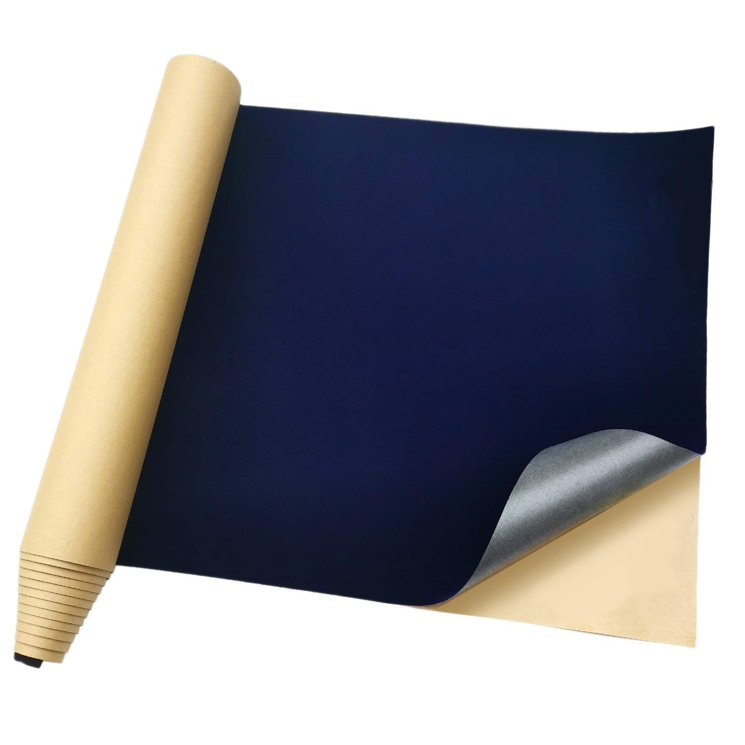 Self Adhesive Flocked Fabric for Purplish Blue Drawer, Storage Box Lining,Self-Adhesive Velvet Fabric, Flocked Fabric Cloth,19 x 100 inches (Purplish Blue, 19″×100″)