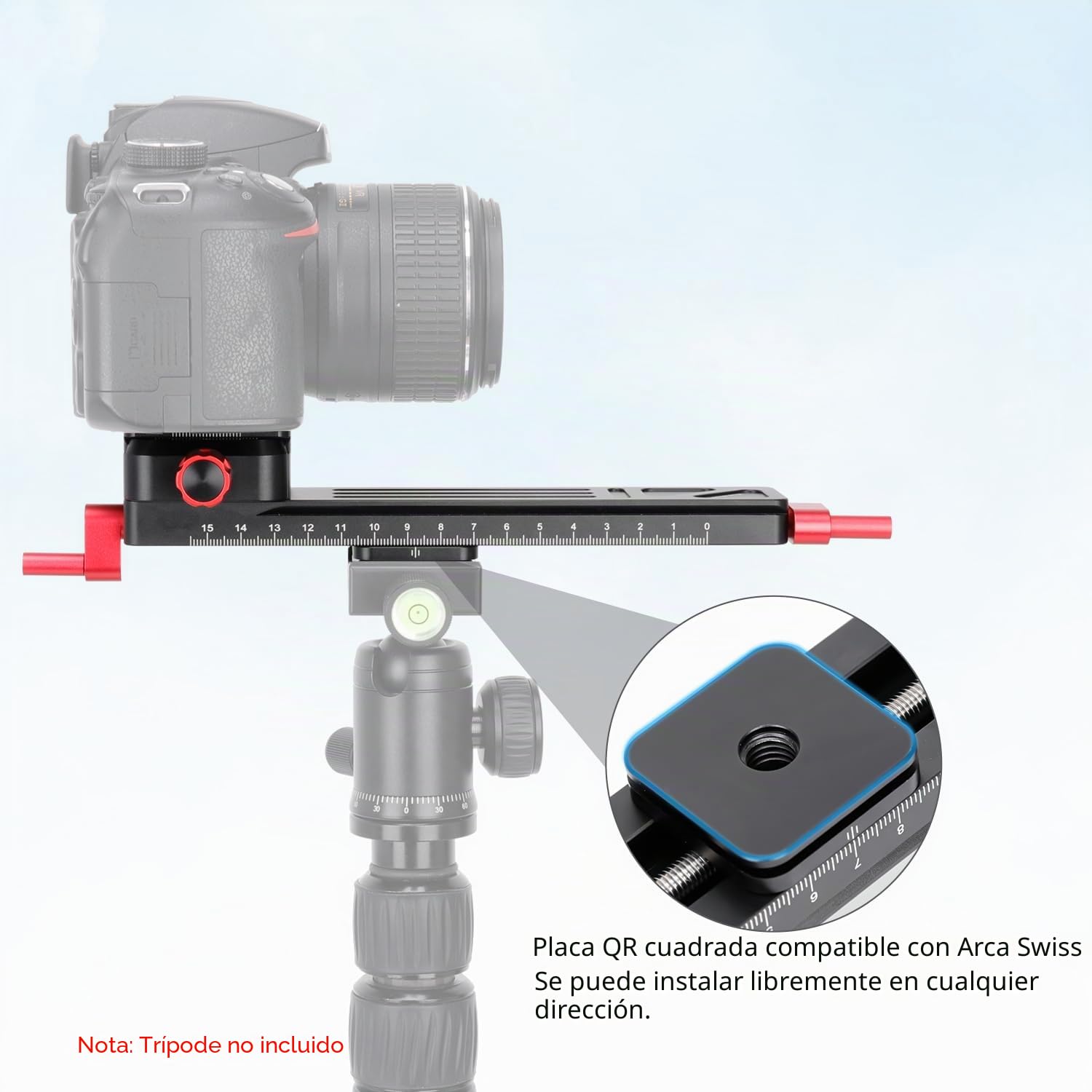 Koolehadao Deslizador de Riel de Enfoque Macro para fotografía Macro de Primeros Planos Riel de Enfoque preciso con Placa QR de 1/4 Compatible con Arca-Swiss para videocámara DSLR W-200