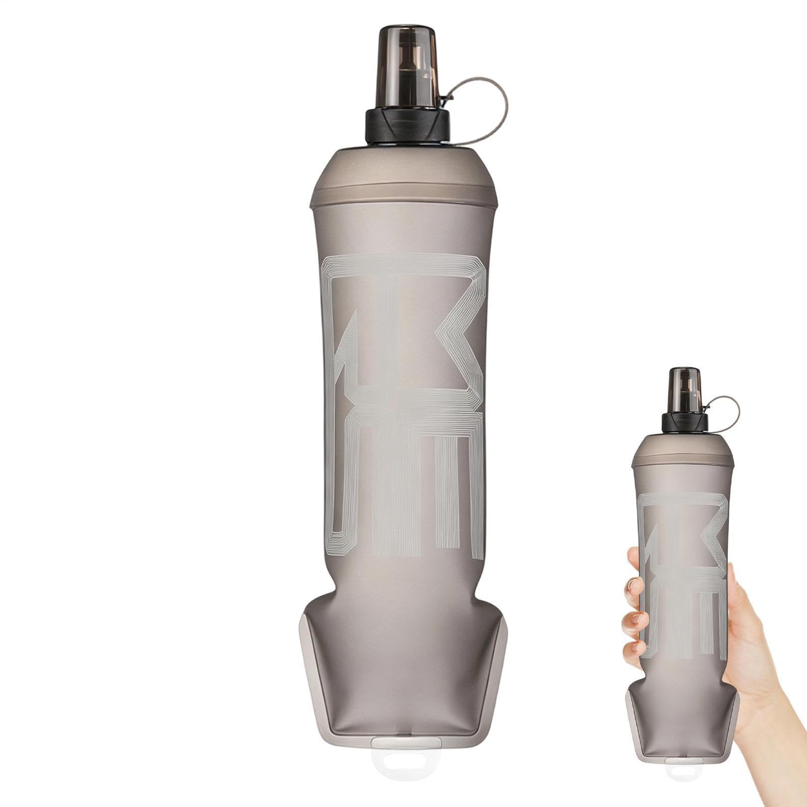 Botella de plástico suave que ahorra espacio con contenedor plegable anticaídas mate