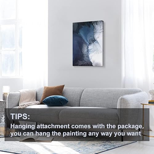 Miniatura 46 de Lienzo artístico para pared, pinturas de arte abstracto, fantasía azul, grafiti colorido sobre fondo blanco; decoración artística moderna para sala