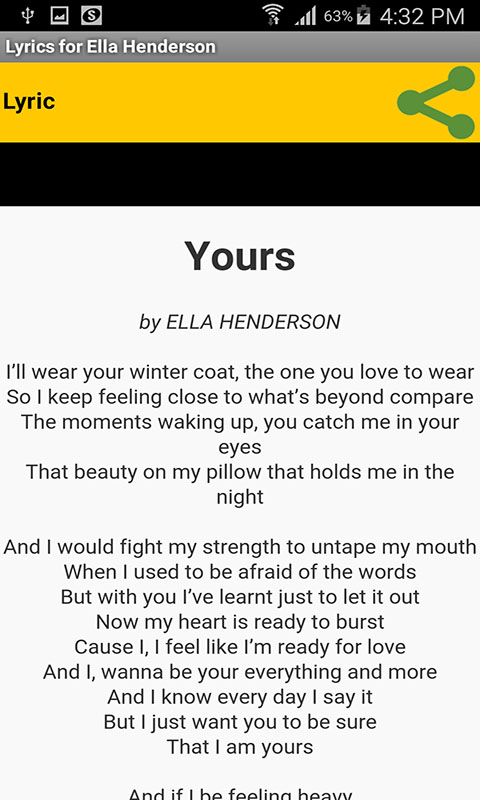 Lyrics For Ella Henderson:Amazon.Com:Appstore For Android