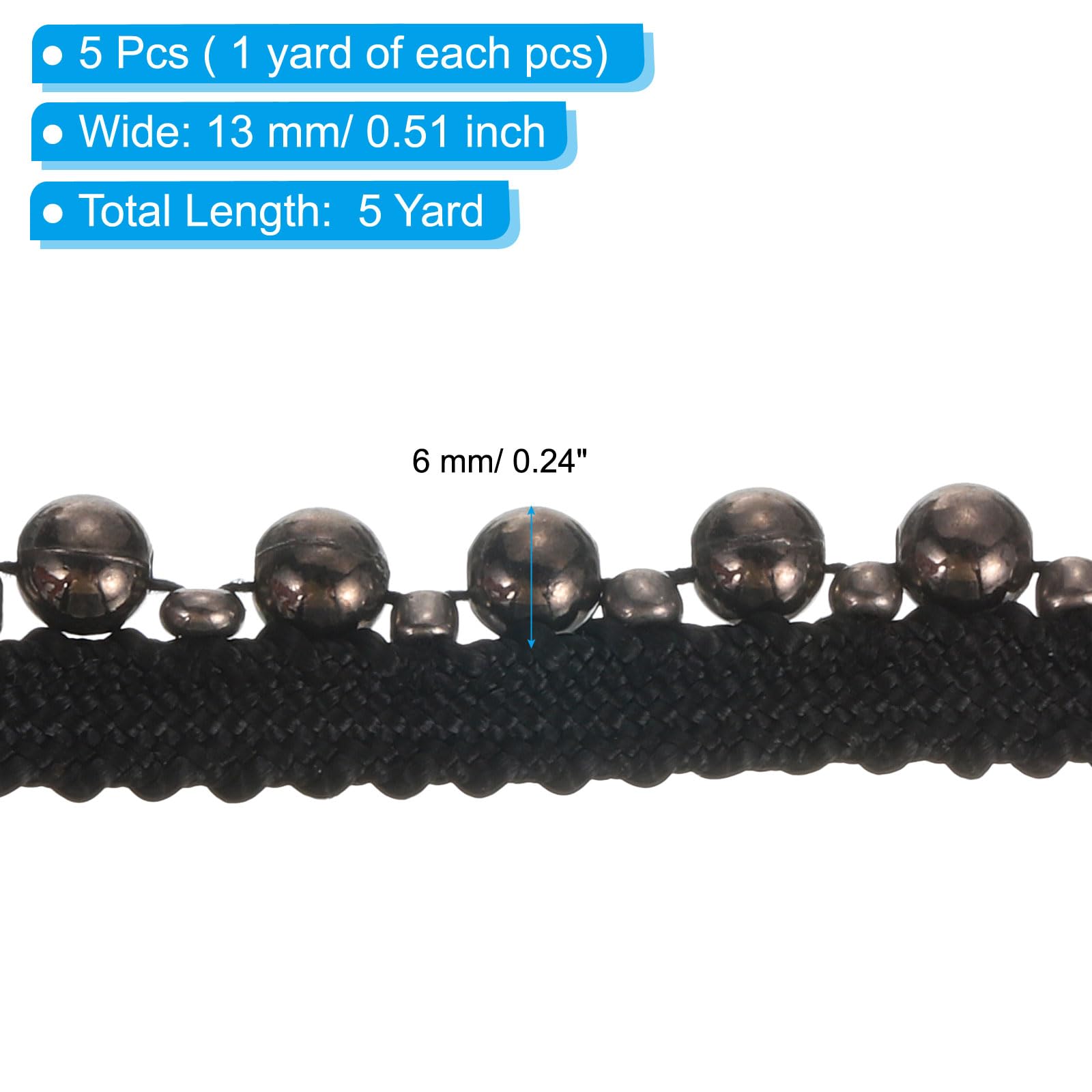 PATIKIL 5 Yard Faux Pearl Lace Ribbon - Image 2