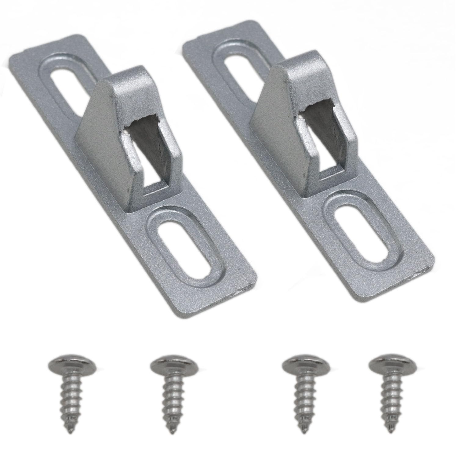 Meuey Lyot 2 Pack Sliding Door Keepers with Mounting Screws, Silver