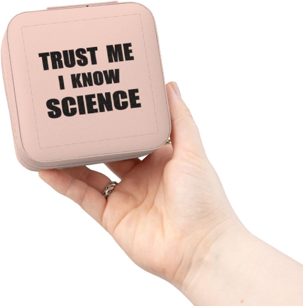 3dRose Trust me I know Science - fun scientist humor - funny work job gift Jewelry Travel Case Pink