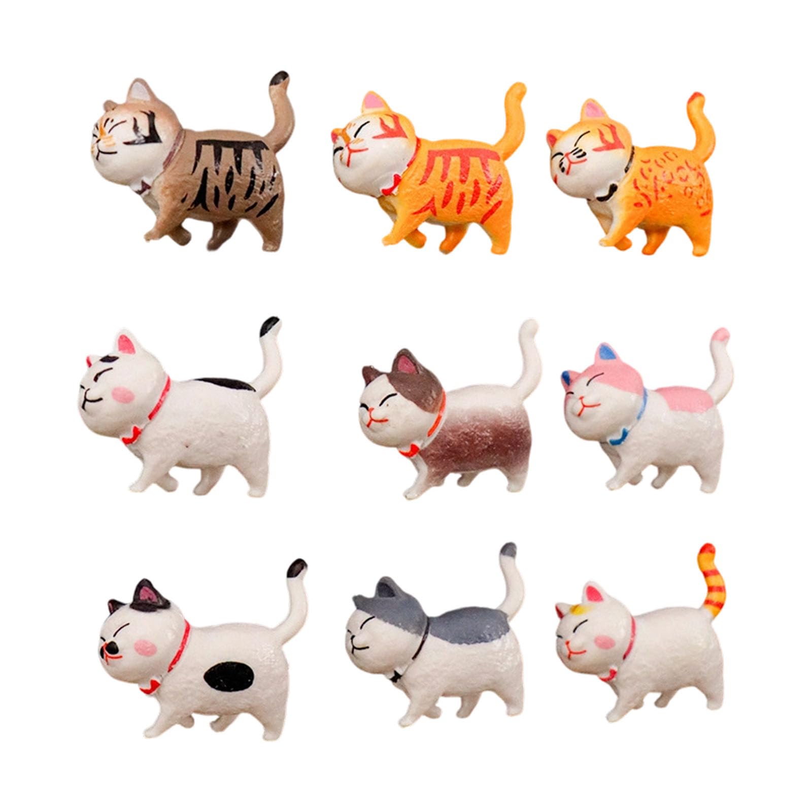 Nucelit 9PCS Cartoon 3D Kitten Fridge Magnets Resin Miniature Cats Figurine Ornament for Refrigerator Whiteboards Decoration Fridge Magnets