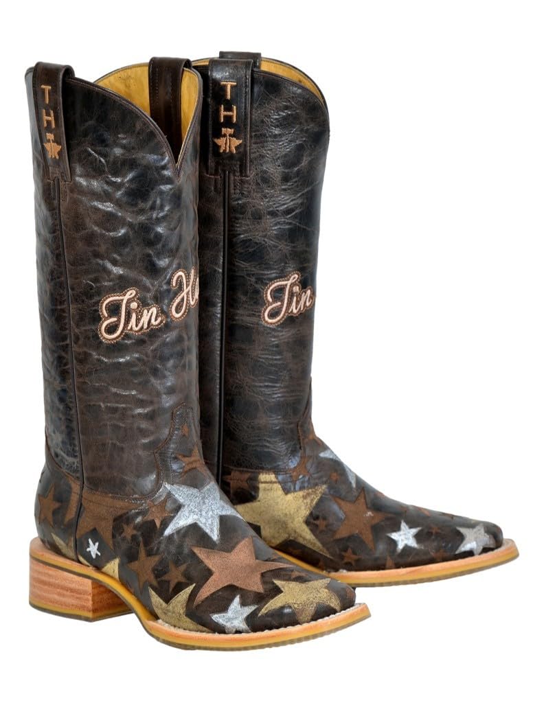 Tin Haul Women's Hollywood Stars 13In Top Cowgirl Boot Brown 9.5 B