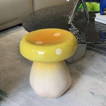 Resin Mushroom Stool, Mushroom Ottoman, Mushroom Decorative Stool, Resin Creative Sculpture Decoration, Mushroom Shape Ottoman, Small Chair for Living Room, Bedroom,B