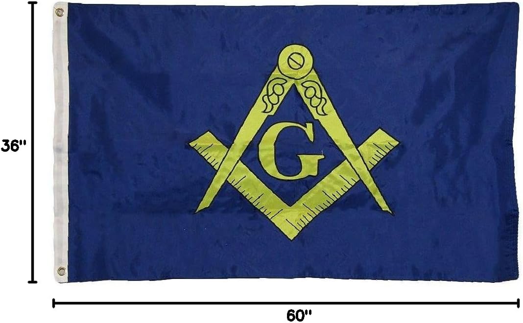 AES 3x5 Embroidered Mason Masonic Lodge Double Sided 210D Nylon Flag 3'x5' Fade Resistant Double Stitched Premium Penant House Banner Grommets
