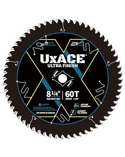 Miniatura 12 de Hoja de sierra circular de 5-1/2 pulgadas y 40 dientes con eje de 10 mm, corte de madera de ultra acabado, punta de carburo, corte fino, para madera