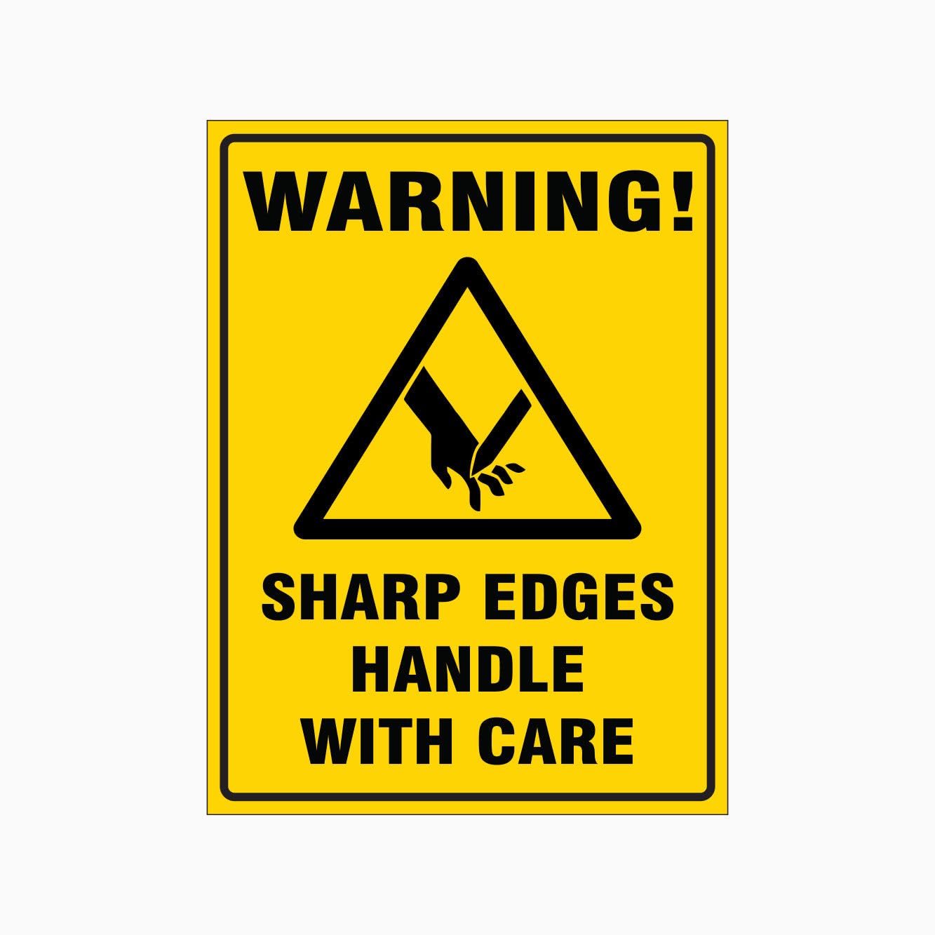 SHARP EDGES HANDLE WITH CARE Sign Workplace Metal Tin Sign 8 x 12 inch for Industrial & Commercial Series