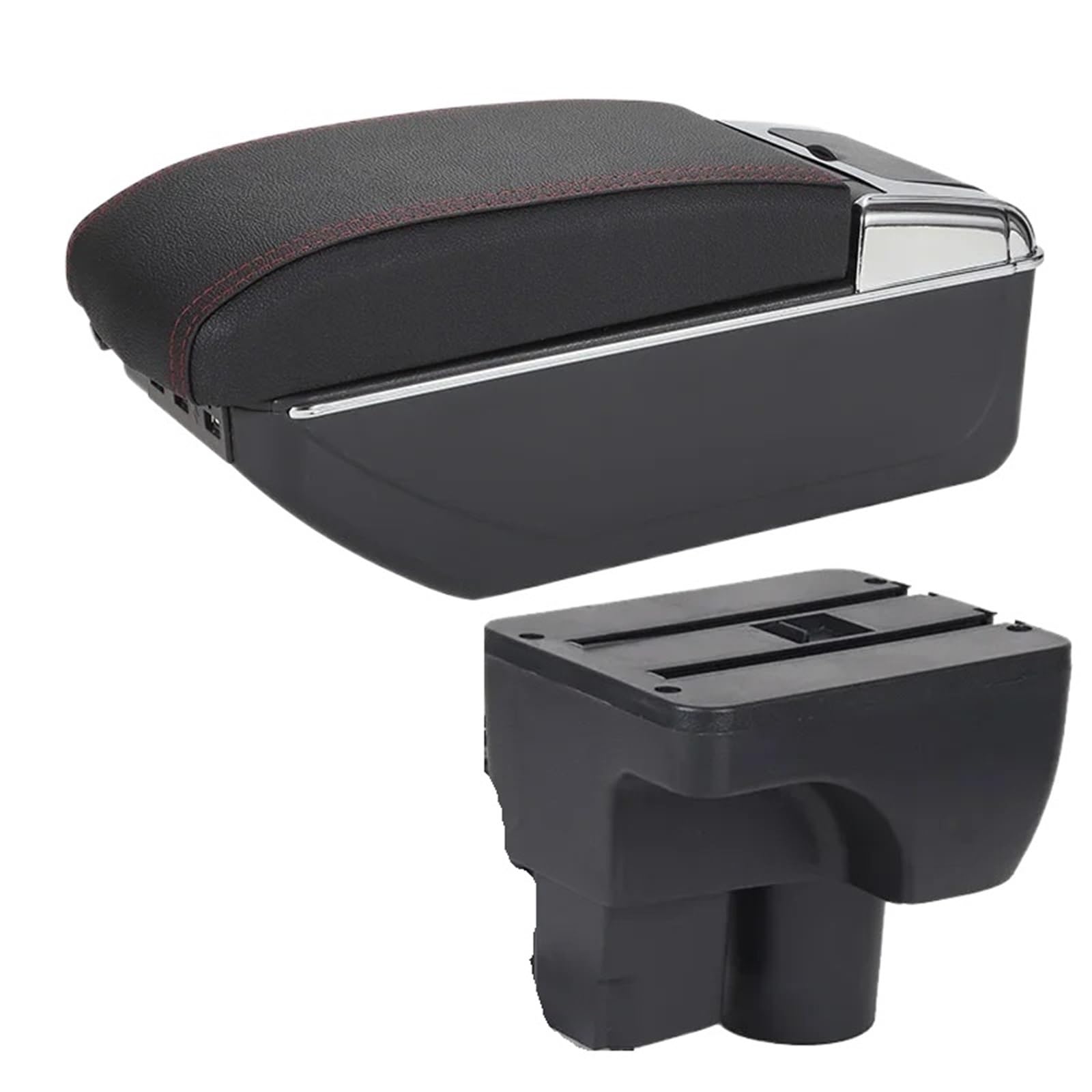 NOKRGQW Car Armrest Box For Chevrolet For Aveo 3 Sail III Car Armrest Box Retrofit Parts Storage Decoration Accessorie(B1 Black red 7USB)