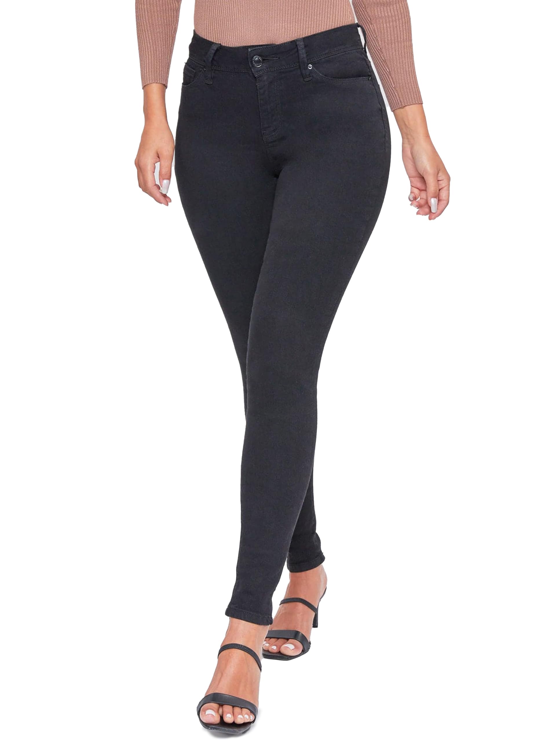 YMI Damen Skinny Jeans Schwarz