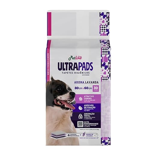 Tapete Higiênico Premium para cães Petlike Ultrapads Aroma Lavanda 80cmx60cm 30 unid.