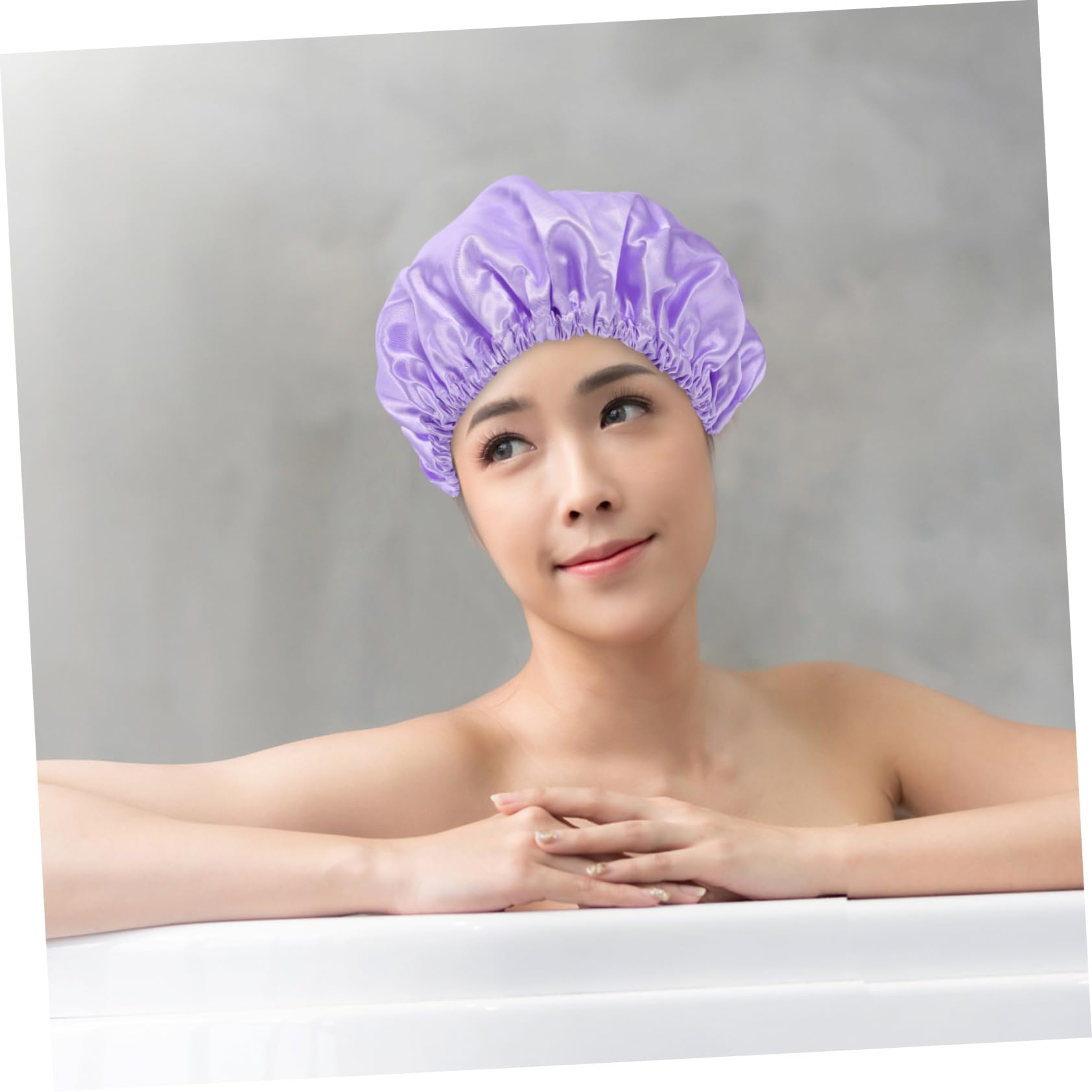 WOONEKY 3 piezas Gorro de Ducha Doble Eva Pack Unidades Rosa Gris Multiusos para Baño y Dormir Ligero y Portátil para Cabello