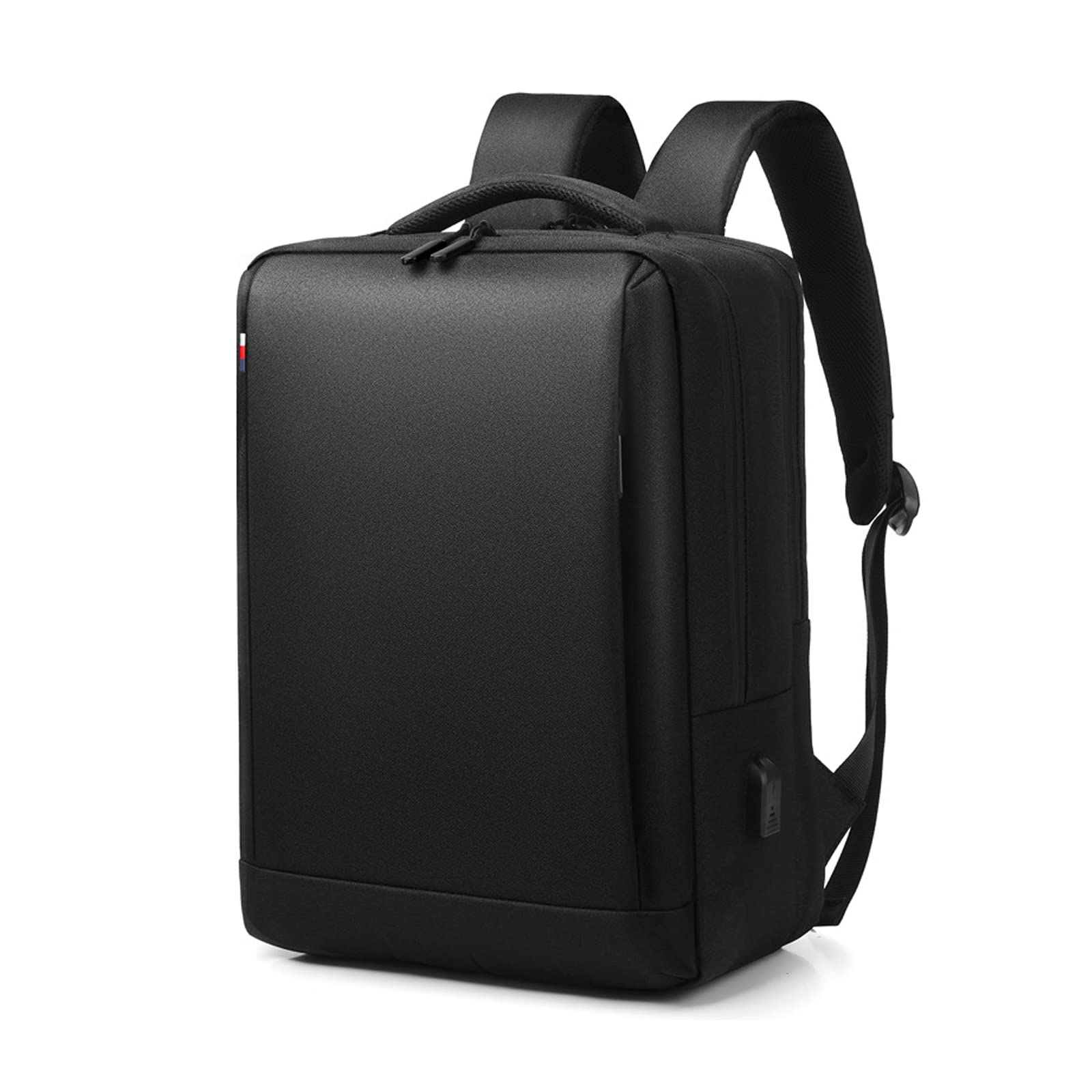 FANDARE Laptoprugzak, 15,6 inch, heren en dames, waterdicht, met USB, zakelijke rugzak, functionele rugzak, laptoprugzak voor vrije tijd, zakelijk, school, polyester, nieuw, Zwart, L