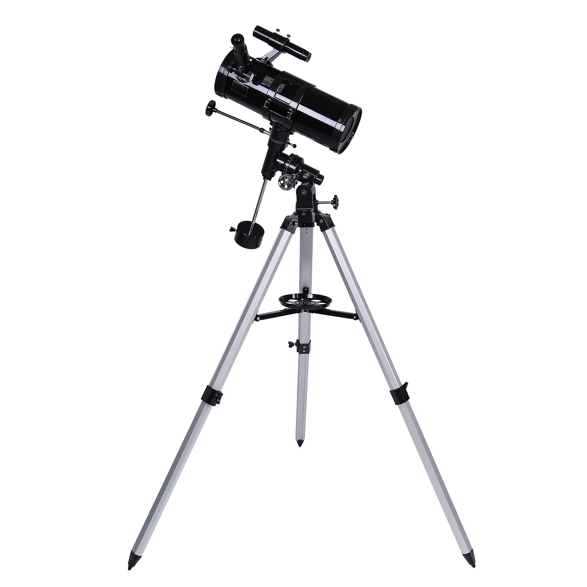 Duży teleskop reflektorowy 110 mm dla początkujących dorosłych, monoskop 500X Kosmiczne astronomiczne teleskopy reflektorowe z aluminiowym statywem z regulacją wysokości, czarny