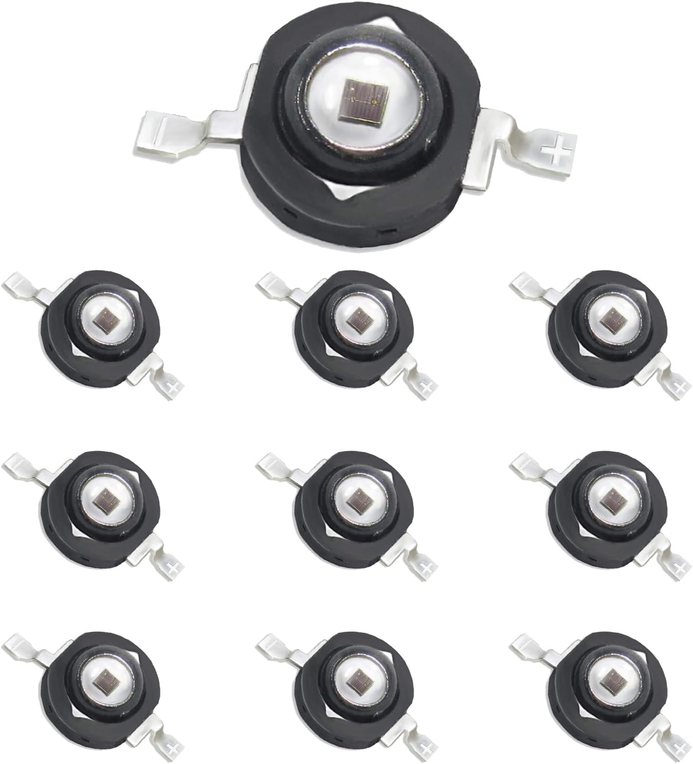 IR LED 10Pcs 3W 940nm High Power LED Chip Infrared Emitting Illuminator for Night Vision (1500mA/1.6-1.8V/42mil chip/940-945nm)
