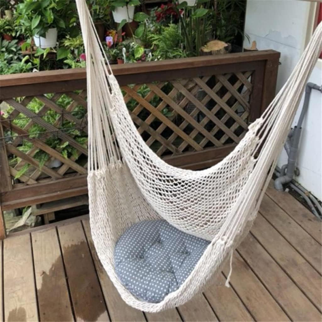 Nordic White Hammock Outdoor Indoor Garden Dormitory Bedroom Hanging Chair for Child Adult Swinging Single Safety