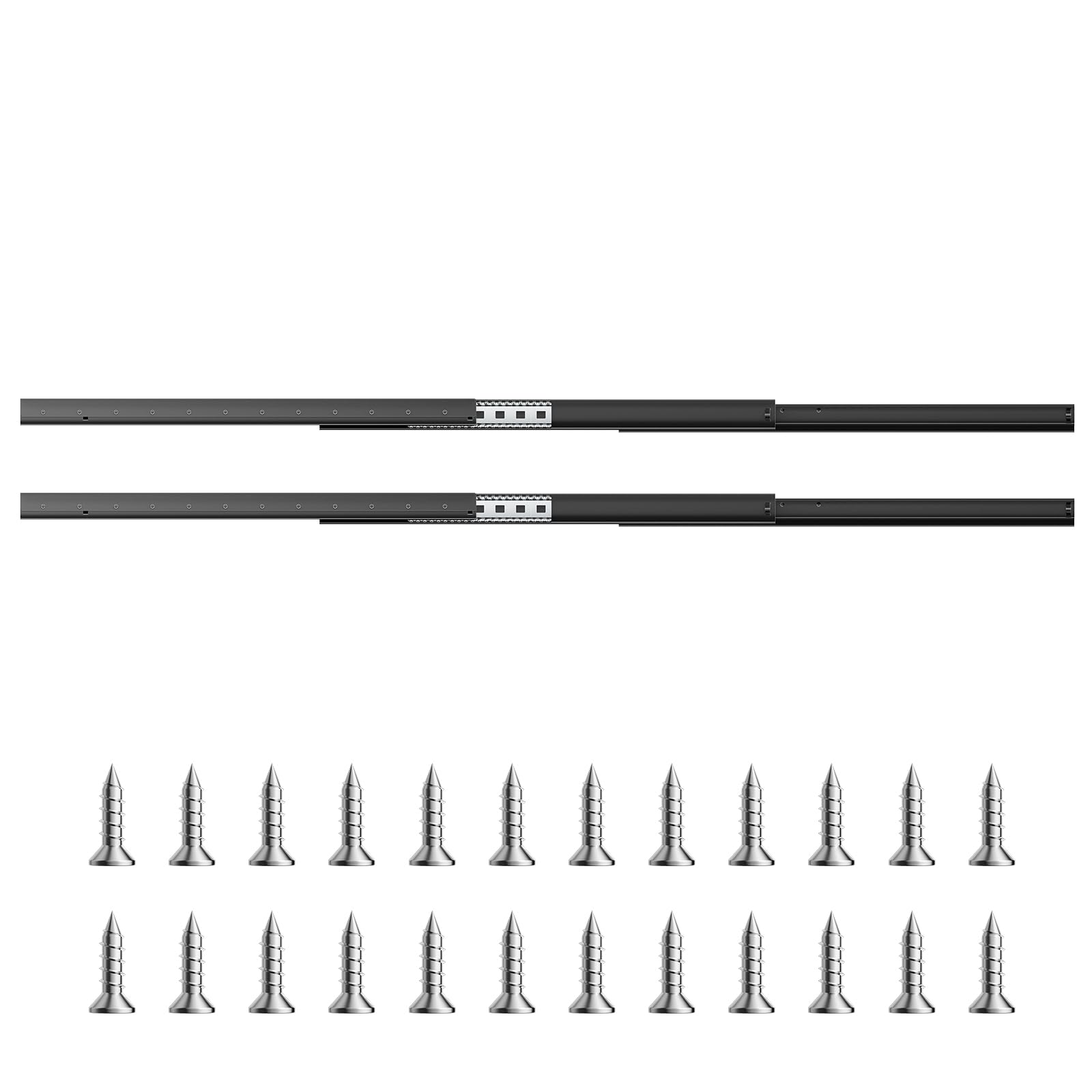 VEVOR Guide per Cassetti Sottotop, Guide per Mobili Sottoscala con Cuscinetti a Sfera a Estensione Completa, Capacità 117 kg, Guide Resistenti, per Sostituzione, Nero 800 mm, 1 Paio