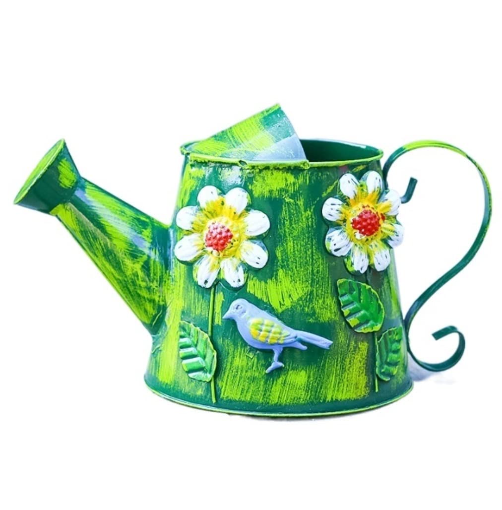 Watering Can Watering Can For Indoor Plants Household Color Tin Printing Flower Spraying Bonsai Pot Garden Tool(Grün)