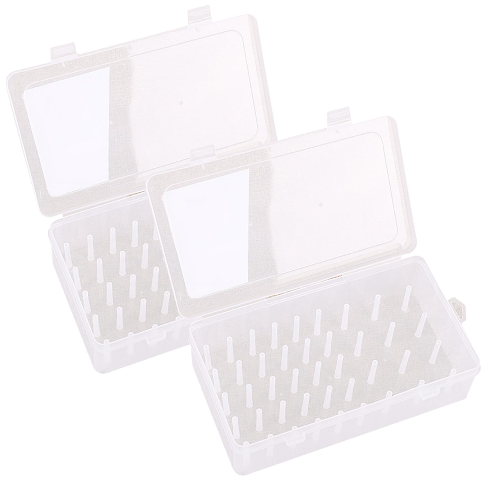 Hoveeluty Transparent Sewing Thread Storage Holds 42 Spool 2Pcs Thread Holder Empty Visible Cotton Reel Storage Plastic Leakproof Sewing Box For Sewing Embroidery Spools Spool Holder Sewing Box Cotton Reel Stor