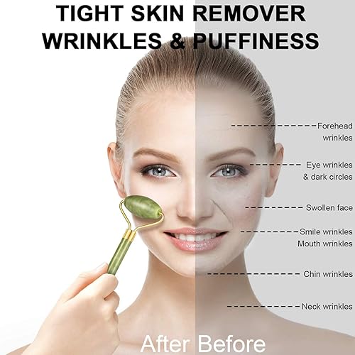 Miniatura 10 de Charmonic Juego de rodillo de hielo y rodillo de jade y Gua Sha, kits de masaje facial 6 en 1, kit de rodillo facial con herramienta Gua Sha y