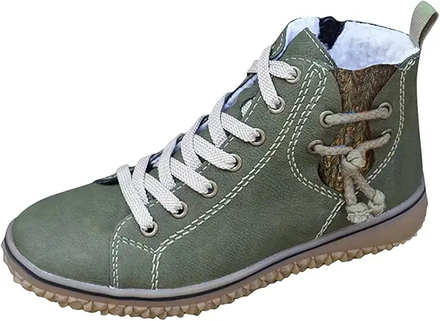 Bottines courtes femme lacets antidérapantes semelle épaisse orthopédiques confortables