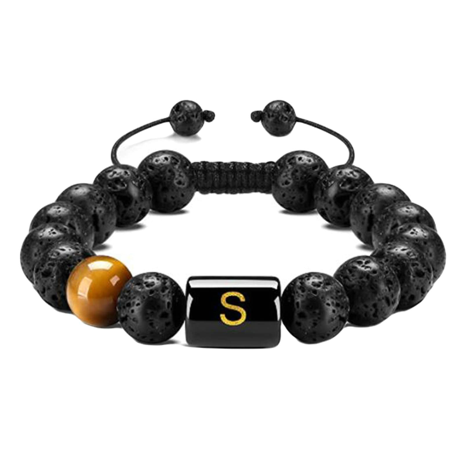 Pulseras de la Amistad, Pulsera for Mujer,Pulseras Personalizadas Pulsera de Piedra for Mujer, Pulsera de Cuentas con Calavera Pulsera elástica de Mujer 19CM