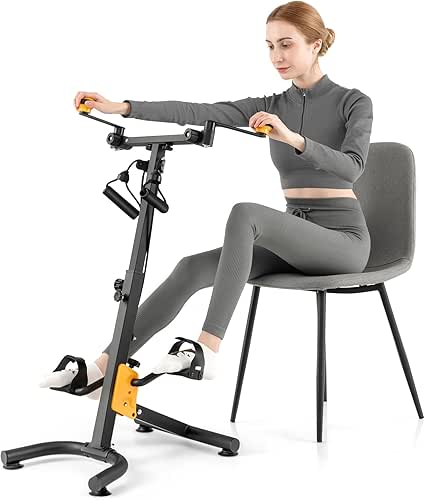 Goplus Foldable Pedal Exerciser for Seniors, Hand Arm Leg Knee