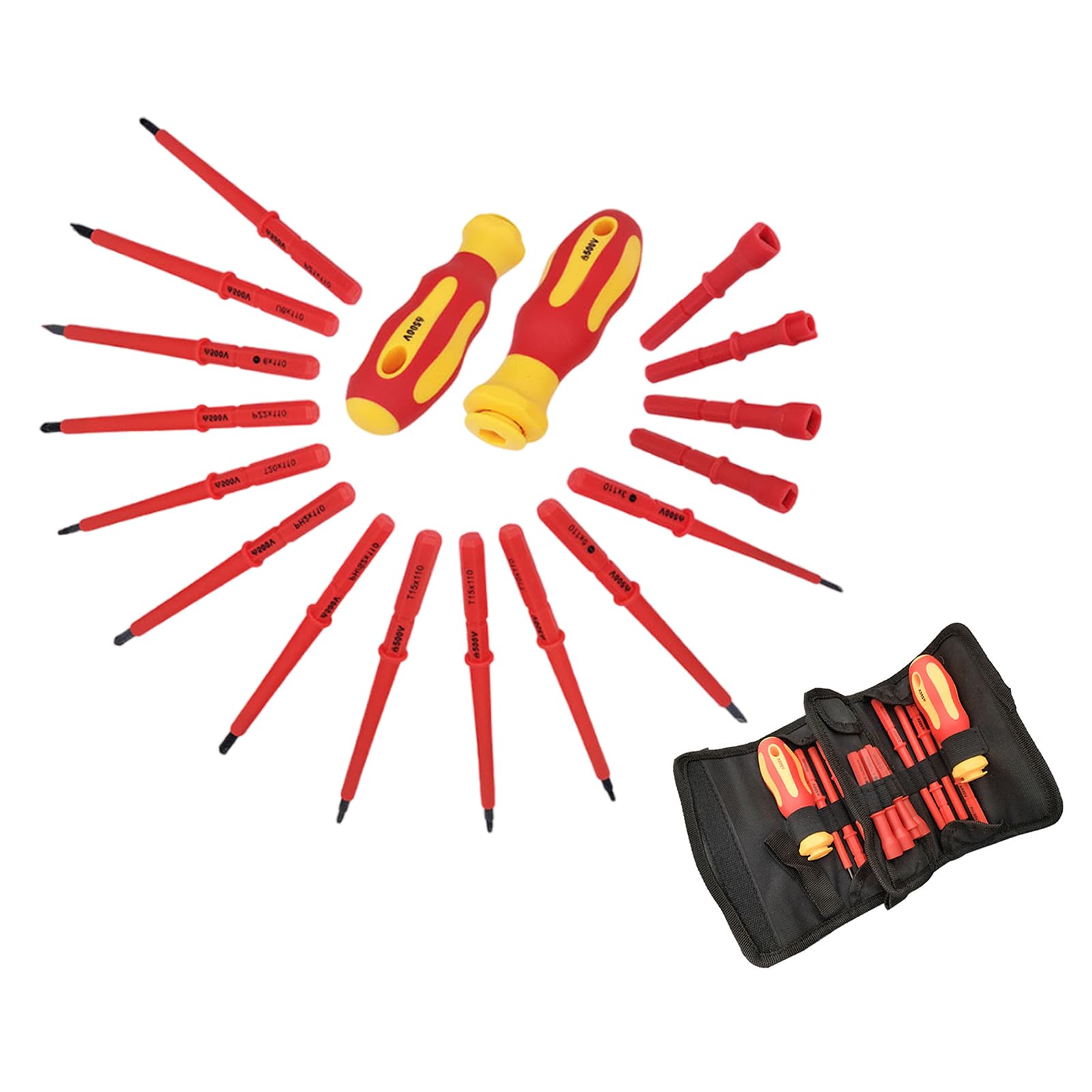 Comprehensive 18Piece Electrical Screwdriver Set for Mechanics Electricians Household Maintenance with Insulated Handle