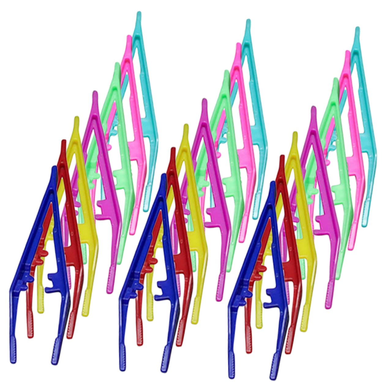 PACKOVE 30Pcs Small Plastic Eyebrow Tweezers Eye Brow Grooming Clips for Salon Use Ergonomic Design for Easy Trimming Styling for Makeup