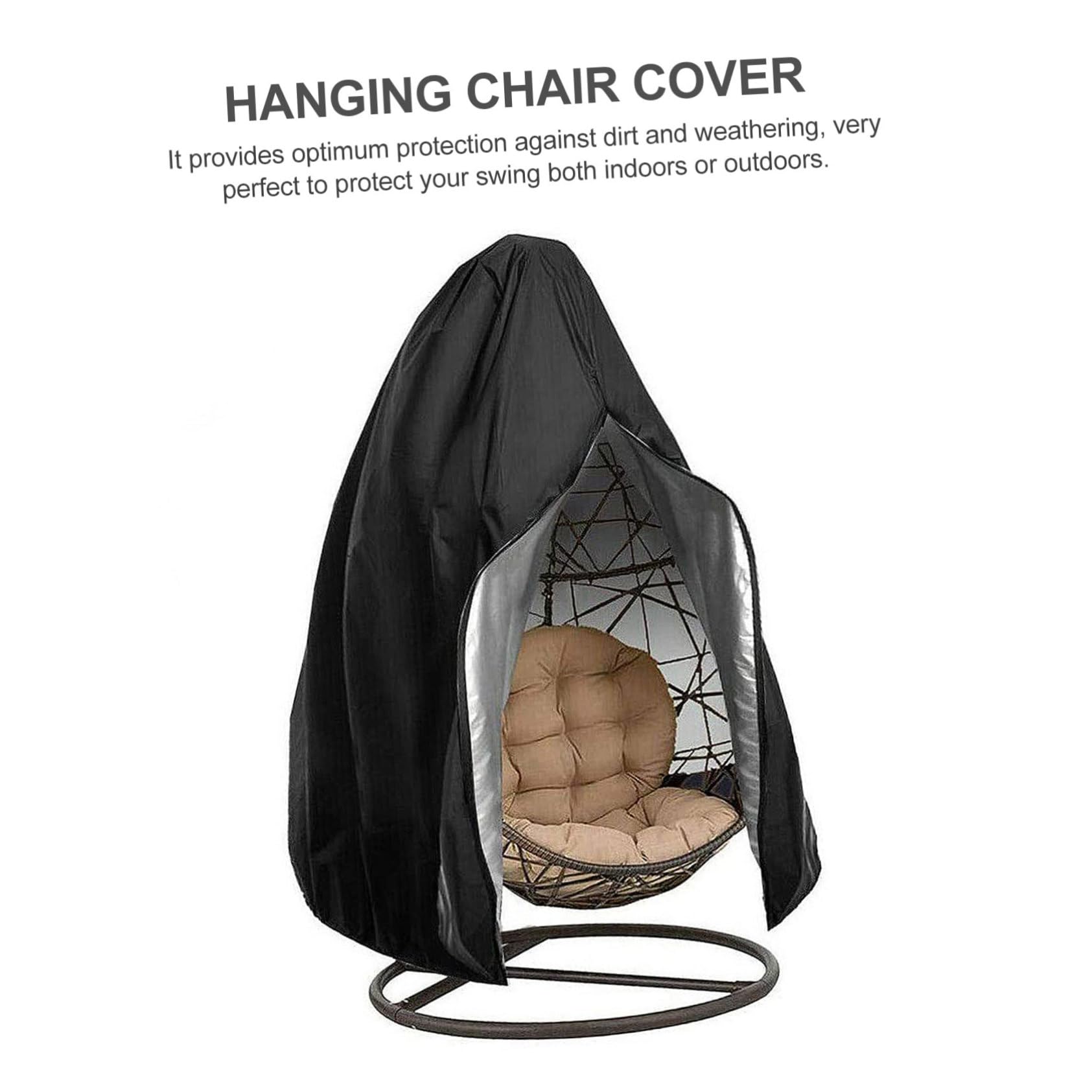 Housse de Fauteuil Suspendu D'œuf Noire Oxford Zippée