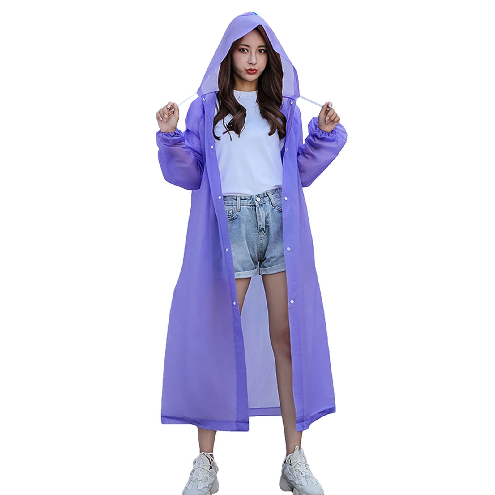Manteau de pluie réutilisable et léger avec capuche pour adultes et juniors