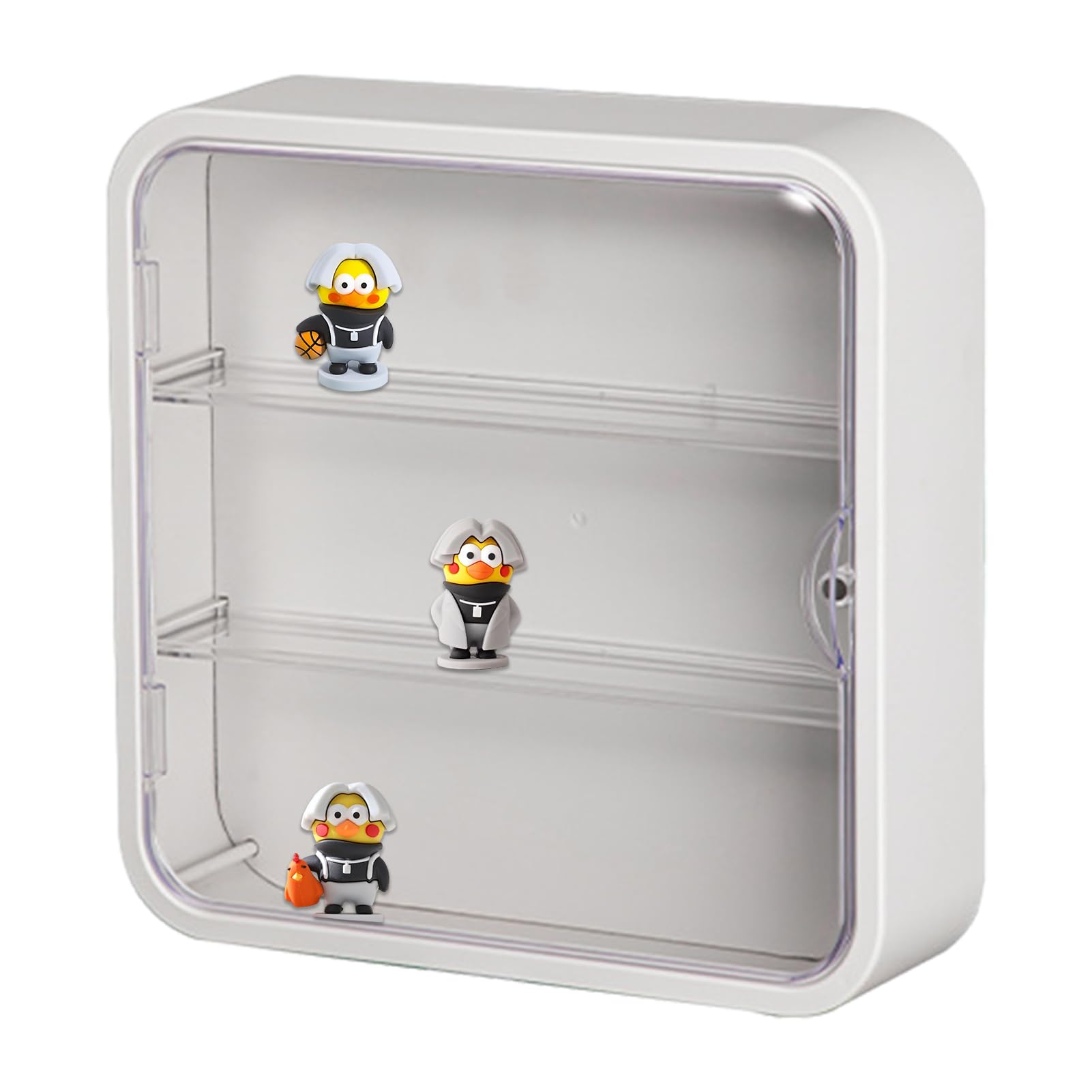 Vitrine Murale Anti-Poussière 3 Étages - Présentation Figurines, Poupées Collection - Transparente 30x30x8 Cm - Installation Facile Sans Vis