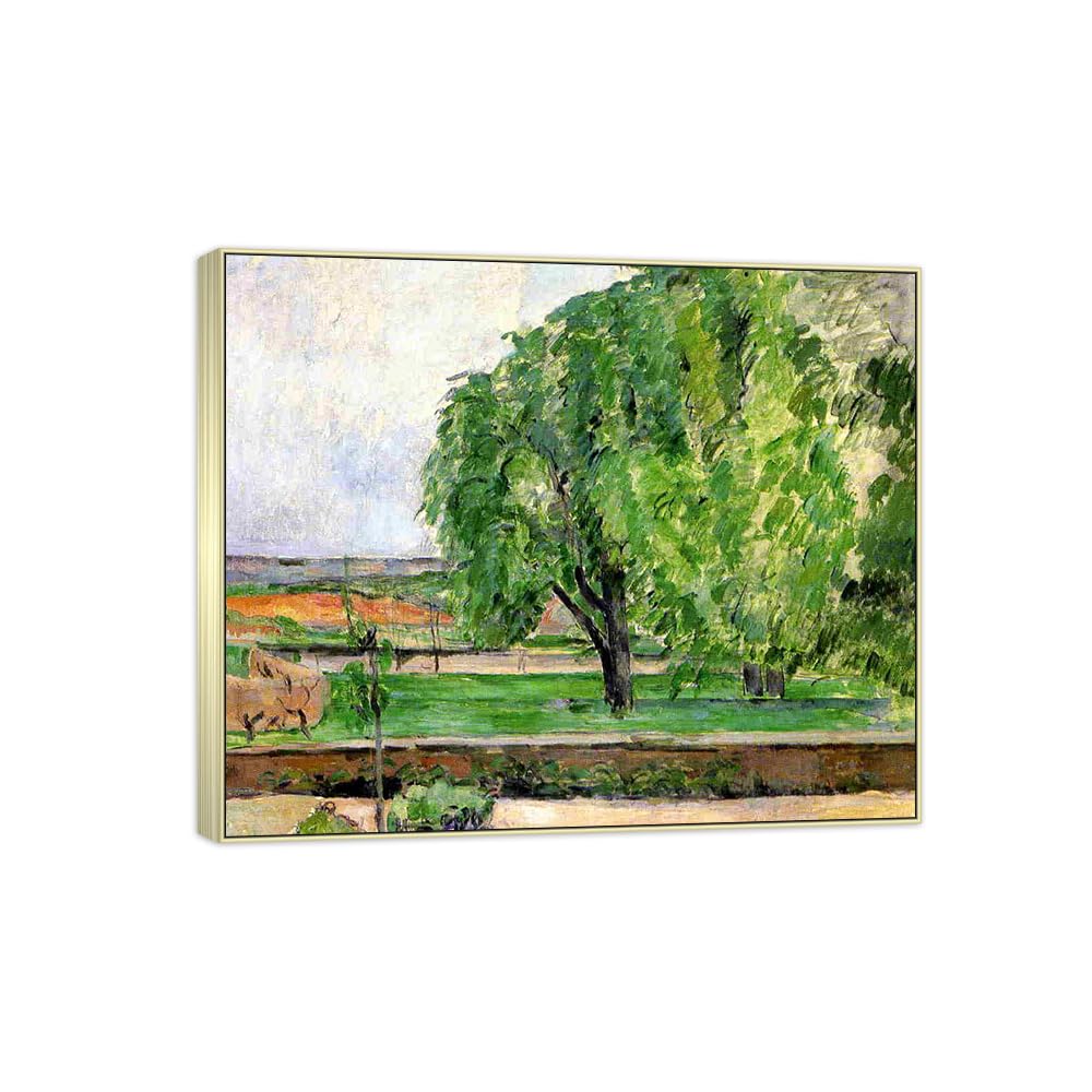 SDYSKKUG Canvas Wall Art Picture Decor Landscape 2 by Paul Cezanne 72x60cm Silver Frame
