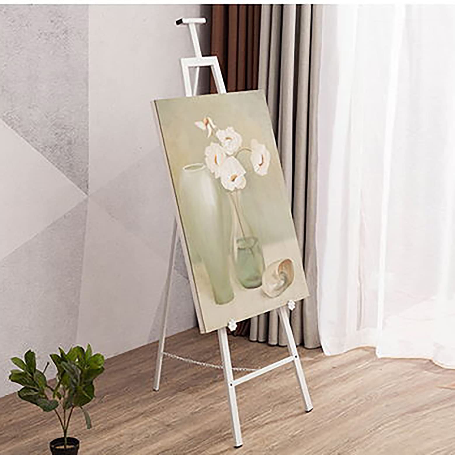 CWCQGH Sturdy 150cm Iron Art Display Stand - Portable Modern Minimalist Easel for Posters Banners Floor Stands Adjustable & Foldable Showcase for Artworks