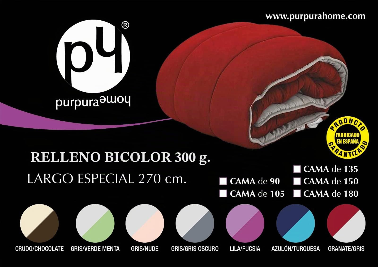 Edredón Nórdico Cama 150 Microfibra Reversible 300 g/m² | Microfibra tacto pluma | 300 g/m² | Color Crudo/chocolate | Reversible | Invierno | Compatible funda nórdica
