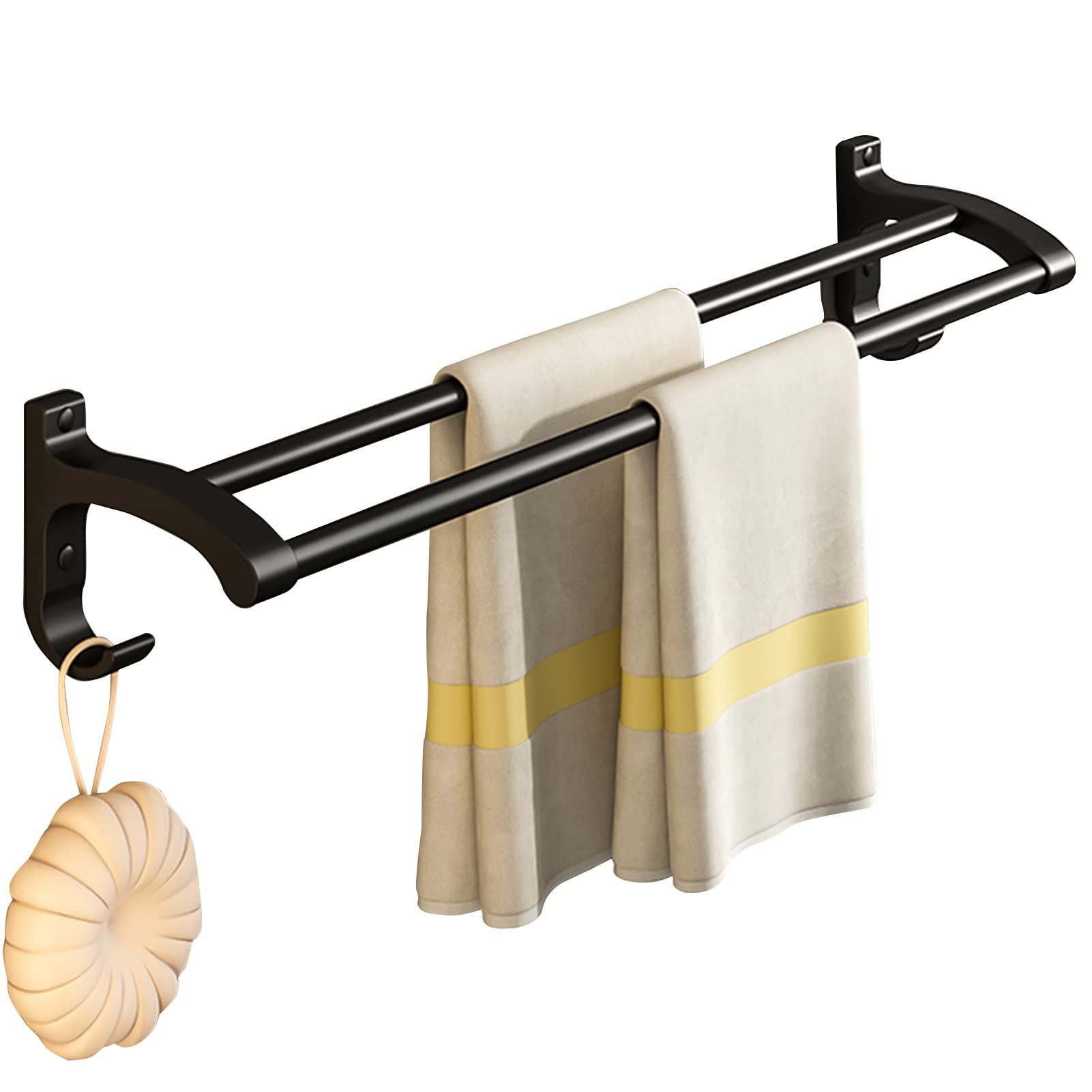 Accessoire de salle de bain moderne en aluminium noir mat au design minimaliste chic