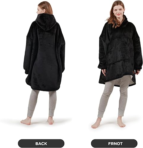 Miniatura 3 de Degrees of Comfort Hoodie Blanket  Soft Microfiber Fleece and Fuzzy Sherpa Wearable Blanket for Adult