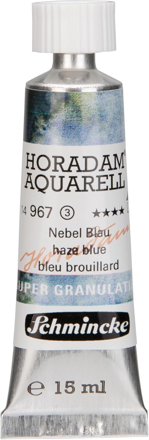 Schmincke - HORADAM® AQUARELL, Super Granulation Haze Blue, 15 ml, very strongly granulating colors, finest, super granulating watercolors